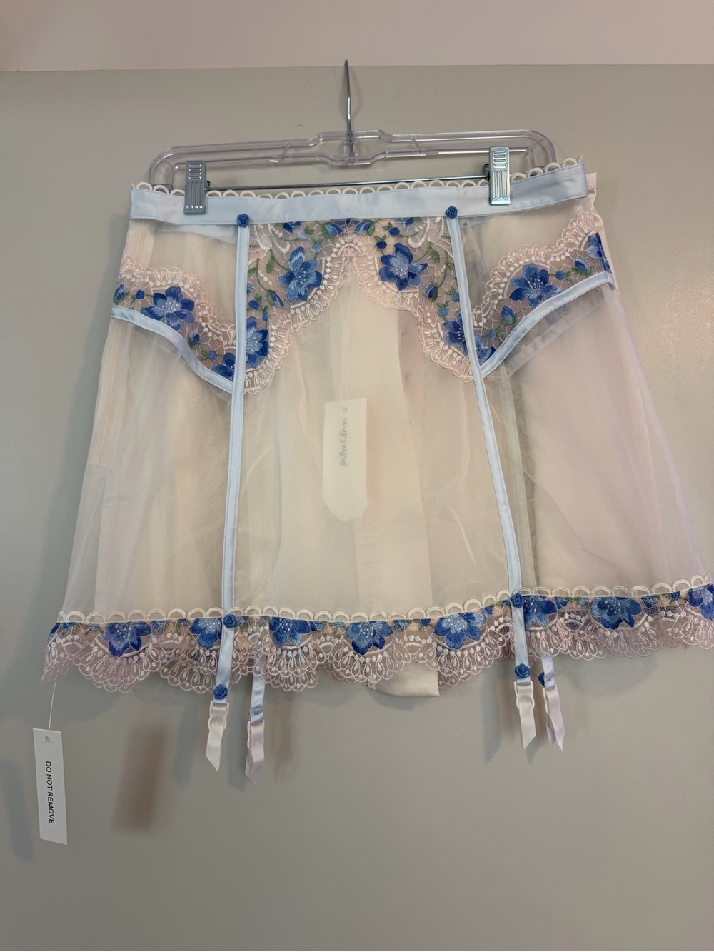 For Love and Lemons Festival Rose Sheet Floral Embroidered Garter Skirt w Slip